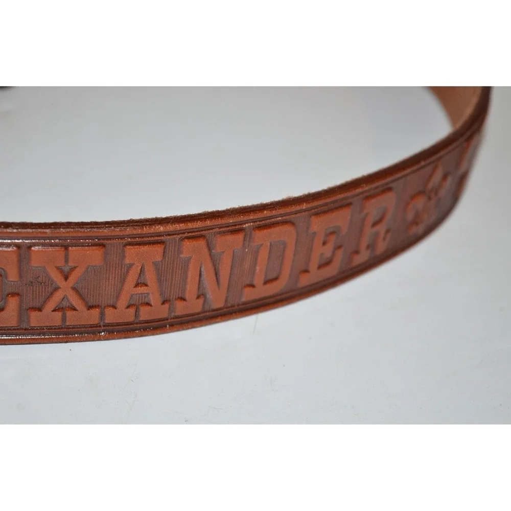 Vtg Camp Alexander‎ Tooled leather belt Scout  Boy Scouts BSA 30